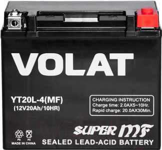 Мотоаккумулятор VOLAT YT20L-4 MF R+ (20 А/ч) - фото 1 - id-p225858056