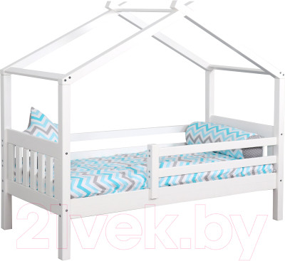 Стилизованная кровать детская Мебельград Ассоль 70x160 (белый) - фото 1 - id-p225847031