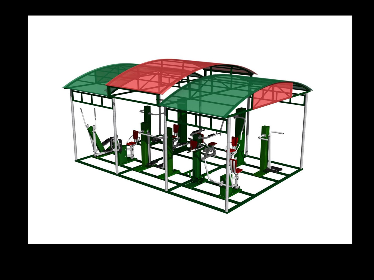 Теневой навес для комплекса тренажеров.