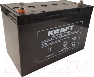 Аккумулятор лодочный KrafT C20 L тяговый / LPG12-100 (100 А/ч) - фото 1 - id-p225841968