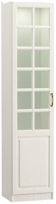 Шкаф с витриной Mobi Ливерпуль (белый/ясень ваниль НМ-1012-100 ПВХ) - фото 1 - id-p225843997