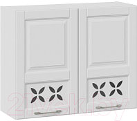 Шкаф навесной для кухни ТриЯ Скай В_72-90_2ДРД (белоснежный софт)
