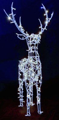 Светодиодная фигура 3D Decowelder Каркас Олень 1.5м 220В (холодный белый) - фото 1 - id-p225845037