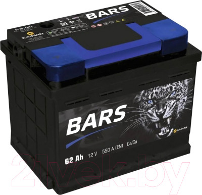 Автомобильный аккумулятор BARS 6СТ-62 Евро R+ / 062 271 07 0 R (62 А/ч) - фото 1 - id-p225889634