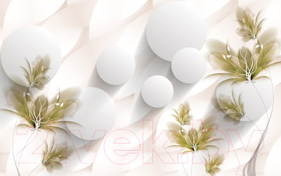 Фотообои листовые Vimala 3D Шары с цветами (270x400) - фото 1 - id-p225868207