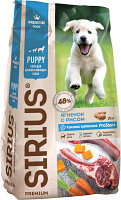 Сухой корм для собак Sirius Для щенков и молодых собак с ягненком и рисом (15кг)