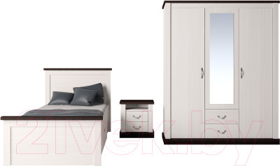 Комплект мебели для спальни Интерлиния Тауэр-9 (вудлайн/дуб венге) - фото 1 - id-p225839049