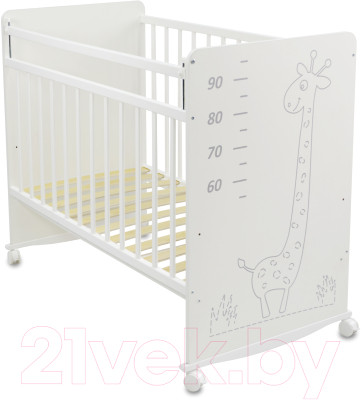 Детская кроватка СКВ 4 Жираф / 405001 (белый) - фото 1 - id-p225861208