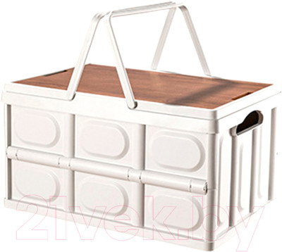 Ящик для хранения Happy Home HH-001 со столиком и ручками (50л, белый) - фото 1 - id-p225895882