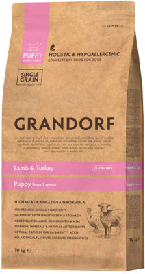 Сухой корм для собак Grandorf Dog Puppy Lamb & Turkey (10кг) - фото 1 - id-p225853138