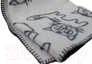 Одеяло для малышей Klippan Коты в сером (100x140, шерсть) - фото 1 - id-p225862305