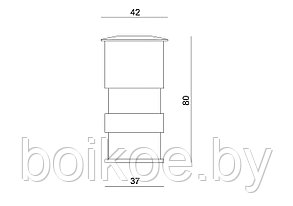 Грунтовый светодиодный светильник GROUND-RN-SL-3-WW (3Вт, IP67, 220V), фото 2