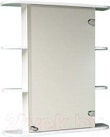 Шкаф с зеркалом для ванной СанитаМебель Камелия-04.65 (правый, белый)