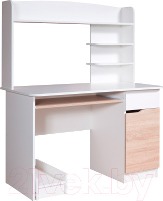 Компьютерный стол Мебель-Класс Лидер (белый/дуб сонома) - фото 1 - id-p225897060