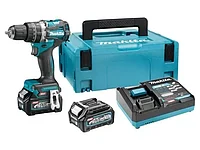 Аккум. ударная дрель-шуруповерт MAKITA HP002GD201 в кейсе (40.0 В, 2 акк., 2.5 А/ч Li-Ion, 2 скор., 65 Нм,