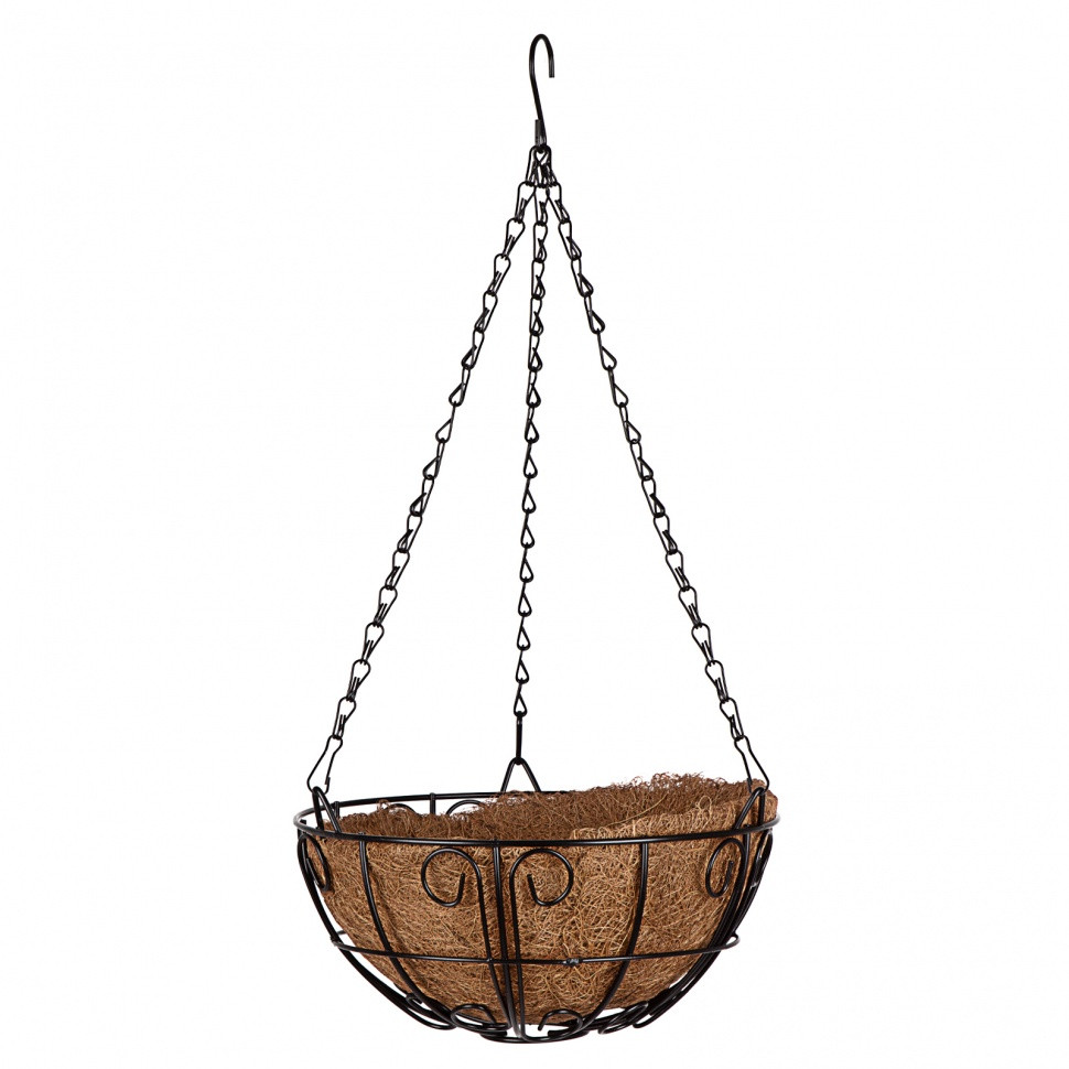Подвесное кашпо с декором, 25 см, с кокосовой корзиной Palisad - фото 1 - id-p225901494