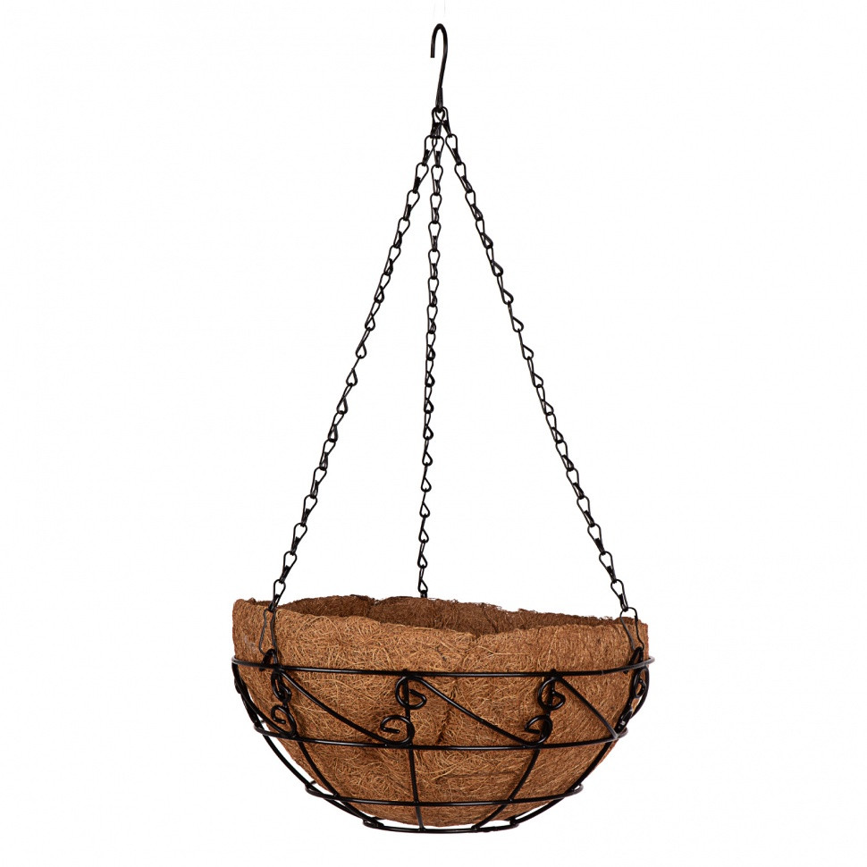 Подвесное кашпо с орнаментом, 30 см, с кокосовой корзиной Palisad - фото 1 - id-p225901496