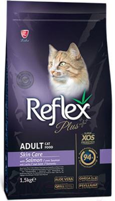 Сухой корм для кошек Reflex Plus Skin Care уход за кожей и шерстью (15кг) - фото 1 - id-p225855208