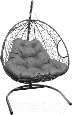 Кресло подвесное M-Group Для двоих / 11450309 (серый ротанг/серая подушка) - фото 1 - id-p225845206