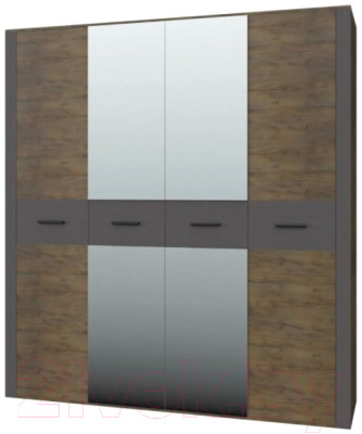 Шкаф Bravo Мебель Куба ШР-4 с зеркалами (таксус/вольфрам) - фото 1 - id-p225839160