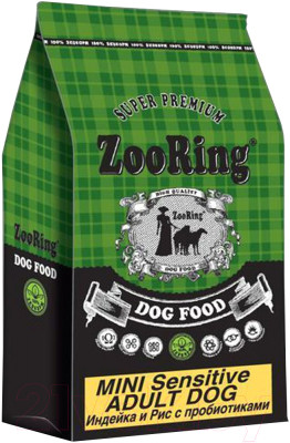 Сухой корм для собак ZooRing Mini Sensitive Adult Dog Индейка и рис 425051 (10кг) - фото 1 - id-p225870367