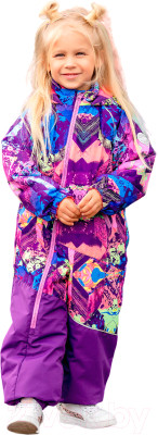 Комбинезон прогулочный детский Batik Лэйси 506-23в (р.86-52, принт фиолетовый) - фото 1 - id-p225893716