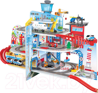 Паркинг игрушечный Hape Железнодорожная станция Мега Сити / E3768_HP - фото 1 - id-p225841089