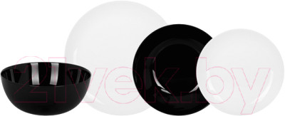 Набор столовой посуды Luminarc Diwali / P4358 (19шт, черный/серый) - фото 1 - id-p225869399