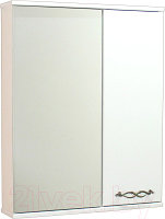 Шкаф с зеркалом для ванной СанитаМебель Джаст 12.600 (правый)