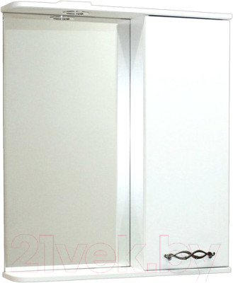 Шкаф с зеркалом для ванной СанитаМебель Джаст 12.650 (правый) - фото 1 - id-p225859272