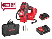 Аккум. компрессор WORTEX CTI 1811 в кор. ALL1 МЕГА АКЦИЯ (18В/ 160 PSI / 11 бар / 1100 кПа, цифровой монометр,