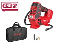 Аккум. компрессор WORTEX CTI 1811 в кор. ALL1 SOLO (18 В/ 160 PSI / 11 бар / 1100 кПа, цифровой монометр, 600