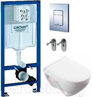 Унитаз подвесной с инсталляцией GROHE 38772001 + ATCSLWH0104 - фото 1 - id-p225886705