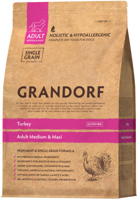 Сухой корм для собак Grandorf Medium&Maxi Breeds Turkey (10кг) - фото 1 - id-p225853246