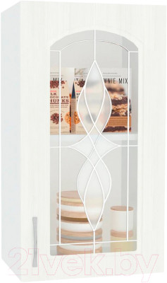 Шкаф навесной для кухни Кортекс-мебель Корнелия Ретро ВШ40ст (ясень белый) - фото 1 - id-p225894884