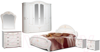 Комплект мебели для спальни ФорестДекоГрупп Луиза 6.Д1 (слоновая кость) - фото 1 - id-p225837107