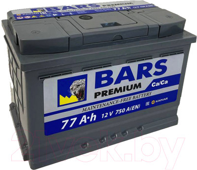 Автомобильный аккумулятор BARS Premium 77 R / 077 231 09 0 L (77 А/ч) - фото 1 - id-p225888795
