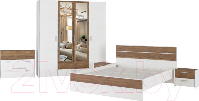 Комплект мебели для спальни Евва Венеция 1 (бодега белый/ясень орландо) - фото 1 - id-p225838217