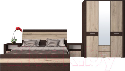 Комплект мебели для спальни Интерлиния Коламбия-4 (дуб венге/дуб серый) - фото 1 - id-p225894917