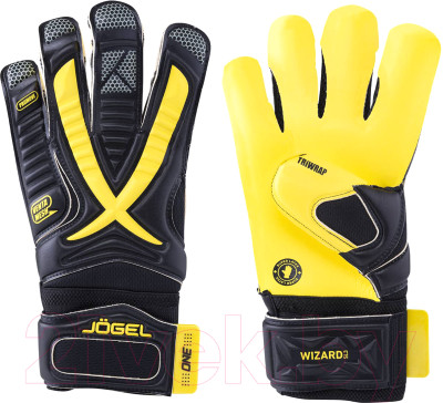 Перчатки вратарские Jogel One Wizard SL3 Roll-hybrid (черный, р-р 9) - фото 1 - id-p225892656