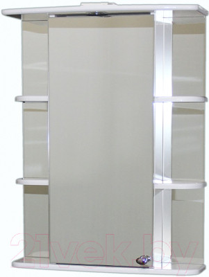 Шкаф с зеркалом для ванной СанитаМебель Камелия-10.60 (левый, белый) - фото 1 - id-p225858307