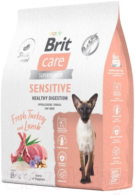 Сухой корм для кошек Brit Care Sensitive Healthy Digestion с индейкой и ягненком / 5066155 (7кг) - фото 1 - id-p225891509
