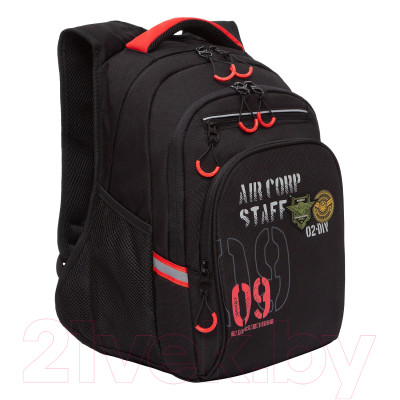 Школьный рюкзак Grizzly RB-050-21/2 (черный/красный) - фото 1 - id-p225869478