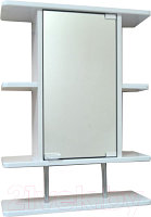 Шкаф с зеркалом для ванной Гамма 10/1м (белый, правый)