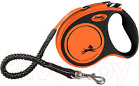 Поводок-рулетка Flexi Xtreme ремень / 34200 (S,5м, черный/оранжевый)
