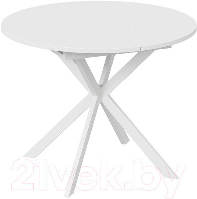 Обеденный стол ТриЯ Мэдисон раздвижной тип 1 (белый муар/белый) - фото 1 - id-p225847317