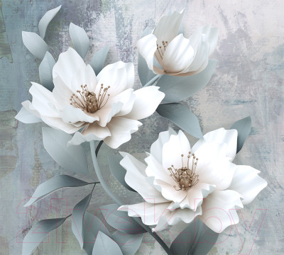 Фотообои листовые Vimala 3D белые цветы (270x300) - фото 1 - id-p225875470