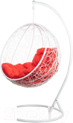 Кресло подвесное BiGarden Kokos White (красная подушка) - фото 1 - id-p225848297
