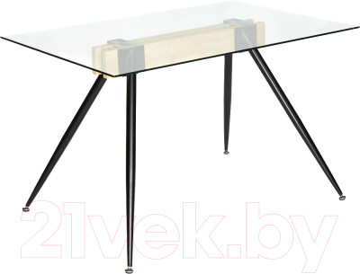 Обеденный стол Tetchair Frondo металл/стекло/дерево (прозрачный/натуральный/черный) - фото 1 - id-p225852355
