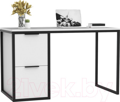 Письменный стол Crafto Курт Лофт 05 120x60x75 (белый/черный) - фото 1 - id-p225842329